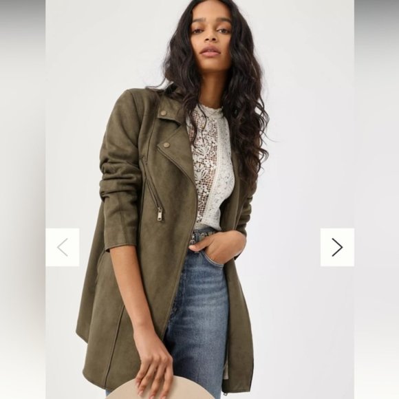 Anthropologie Jackets & Blazers - ❗️SOLD❗️By Anthropologie Ripley Sueded Longline Moto Faux Suede Jacket Size XL